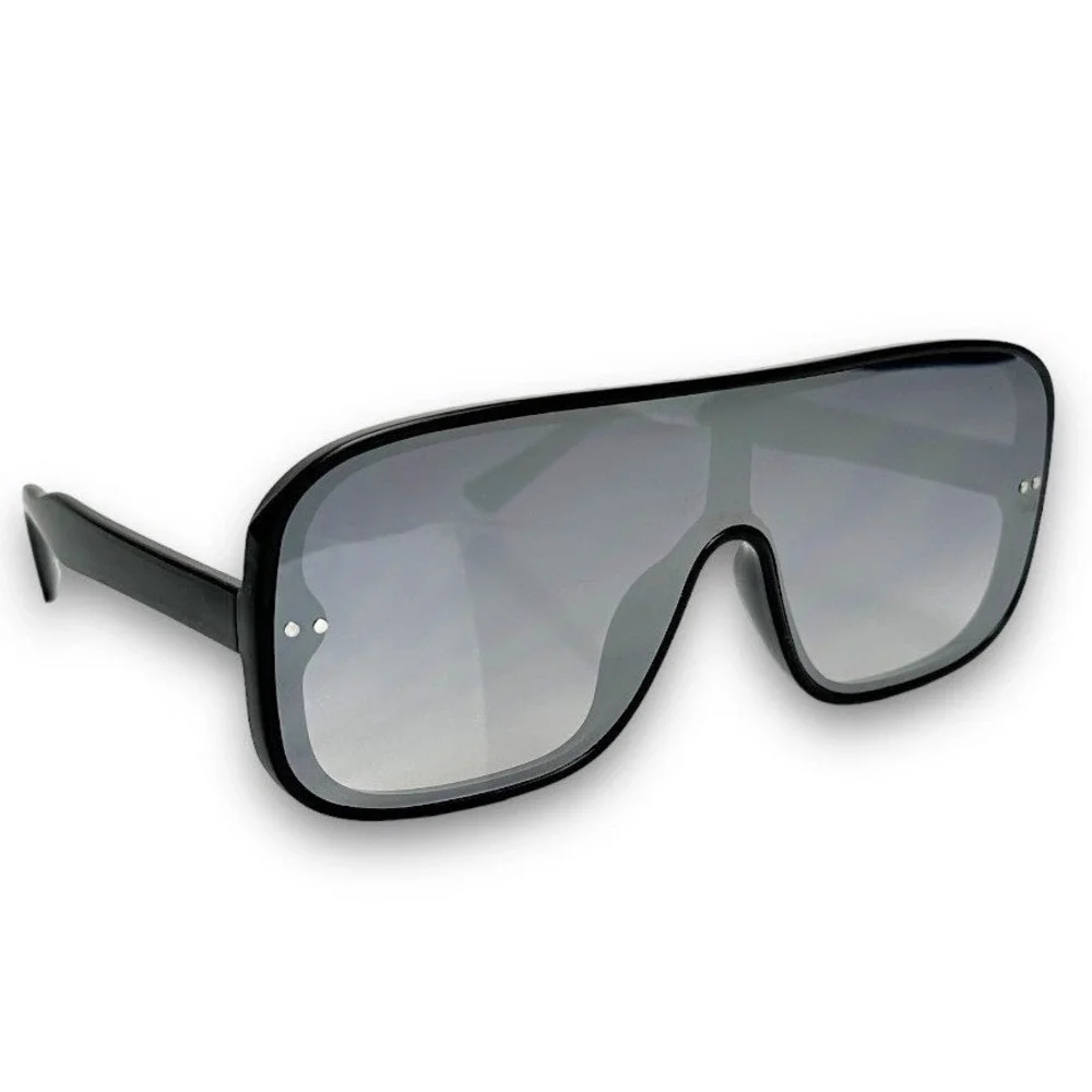 Shield Sunglasses Oversized Flat Top Mirrored Lens Fashion Visor Sunnies Lentes‎